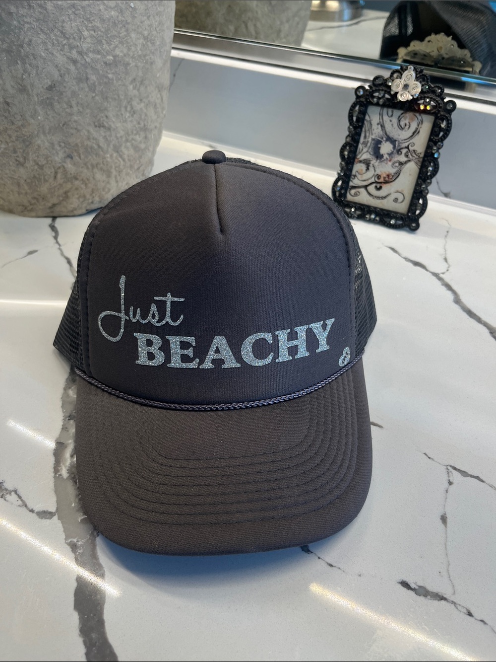 Just Beachy Black Trucker Hat